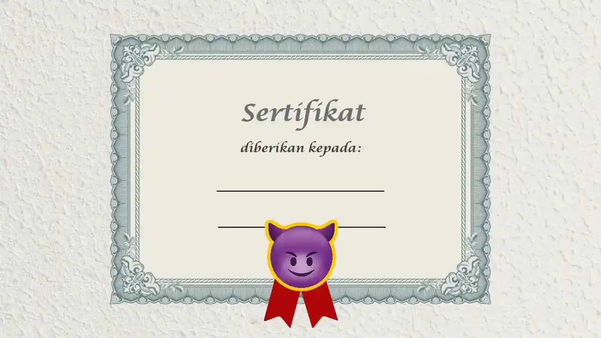 Ilustrasi sertifikat nakal