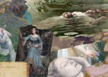 Kolase lukisan Ophelia.