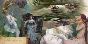 Kolase lukisan Ophelia.